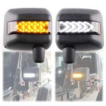 KMFCDAE for Jeep Side Lights JK Rearview Mirror Housing with lights Switchable Between White LED Spot Light and Amber Turn Signal Light Fit for Jeep Wrangler JK JKU 2007-2018 (1 Pair)