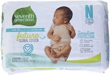Seventh Generation Baby Diapers Sensitive 12hr Protection Free & Clear with Umbilical Cord Cutout and New Absorbancy Layer Size Newborn 31 Count