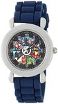 Marvel Boys America,Black Panther,Captain Analog Quartz Watch with Silicone Strap, Blue, 16 (Model: WMA000388)