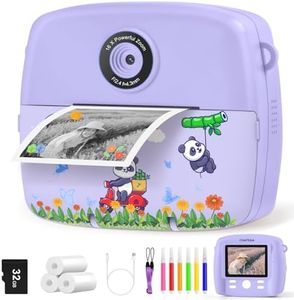 CNAPXAIA Kids Instant Print Camera, 1080P Digital Camera for Kids with 32GB Card, 16X Digital Zoom, Birthday Gift for Children Age 3-12 (Purple)