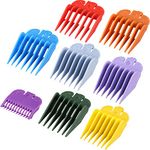 8 Pieces Hair Clipper Guards Attachments, Hair Clipper Guide Combs Replacement Guards for Universal Hair Clipper, Replacement Lengths from 1/8 to 1 Inch (3-25 mm)