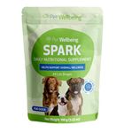 Pet Wellbeing Spark Daily Nutritional Greens Superfood for Dogs & Cats - Probiotics, Digestive Enzymes, Amino Acids, Antioxidants, Vitamin D, Spirulina & More - Vet-Formulated - 3.53 oz (100 g)