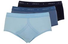 Jockey UK Classic Cotton Rib Y-Front Brief 3Pack, Navy/Indigo/Azure, 38 Waist