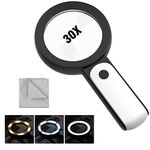 MoKo Magnifying Glass with Light, 30X Large Magnify Glass 18 LED Handheld Magnifier with 3 Modes, Illuminated Lighted Magnifying Glass for Reading Books, Magazines, Newspapers, Black