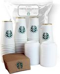 [50 Sets] Disposable Coffee Cups with Lids and Sleeves (16oz Grande) - To Go Hot Cocoa Cup, White Paper, Hot Chocolate Bar Supplies - By Dr. Variety