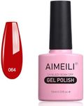 AIMEILI Soak Off U V LED Hema Free Red Gel Nail Polish Cruelty Free Vegan Gel Polish - Pillar Box Red (064) 10ml