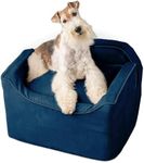 Snoozer Dog Car Seat, Lookout I Dog Booster Car Seat for Small Dogs Under 25lbs, Size: Medium, Fabric: Sapphire, Pet Car Seat to Alleviate Car Sickness for Dogs, Removable Machine Washable Cover