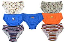 Thingimijigs 7 Pairs Boys Space Patterned Cotton Blend Briefs Underpants - 2-3 Years Multicolour