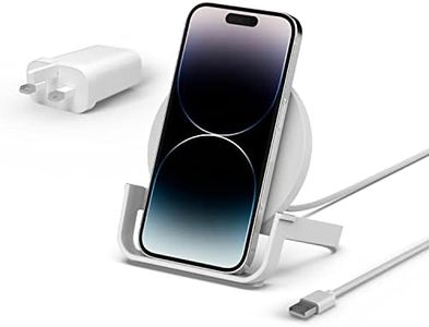 Belkin BoostCharge Wireless Charging Stand 10W (Qi-Certified Fast Wireless Charger for iPhone, Samsung, Google, more), White