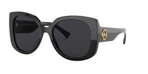 Versace Women's 0VE4387 Sunglasses, Black/Grey, 56/19/140