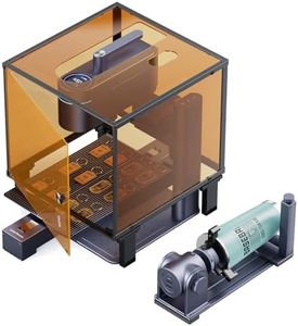 LaserPecker 4 Laser Engraver with Rotary Extension, Slide Extension and Protection Cover, Portable Fiber and Diode Laser Engraving Machine for Metal Wood Plastic Acrylic Leather Jewelry Making Craft