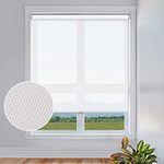 SEEYE Cordless Light Filtering Roller Shades - Window Blinds Waterproof Home Kitchen Bathroom Bedrooms 39" W x 72" L, White