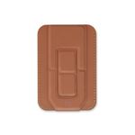 SKYVIK Magnetic Wallet(MagTap) Leather Wallet Stand Compatible with Magsafe Card Holder for iPhone 15/14/13/12 Series-Brown