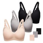 Dresime Nursing Bras for Breastfeeding 3 Pack Seamless Maternity Bra Ultra Comfort Pregnancy Sleep Bralette for Women