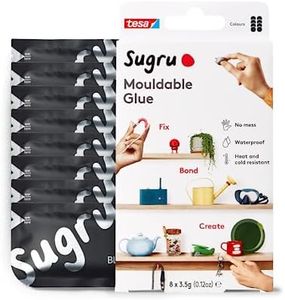 Tesa Sugru Super Glue - Waterproof Glue for Home Improvement + Craft Glue Tasks - Use as Wood Glue, Poster Putty or Silicone Adhesive for Repairing + Bonding - 8 Pack - Black (3.5g/ea)