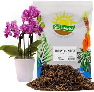 Premium Hardwood Mulch for Houseplants (4 Quarts); Shredded Wood Mulch for Indoor/Outdoor Container Gardening