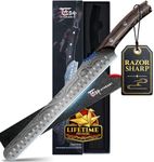 SYOKAMI Multifunction Carving Knife, 12 Inch High-Carbon Japanese Style Brisket Knife with Wood Handle, Damascus Pattern Full Tang Design, Razor-Sharp Slicing Knife for Meat Cutting with Gift Box