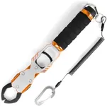 Ghosthorn 11" Aluminum Alloy Fish Lip Gripper with Scale - 40lbs Saltwater Fishing Grabber Tool, 360° Swivel Non-Slip Handle, Corrosion-Resistant Fish Holder for Caught Fish, Fish Control Tackle