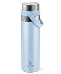 Vacuum Insulated Bottle with Cup 580ml/20oz Stainless Steel Thermo Bottles for Hot and Cold Drink Coffee Water Thermo Flask with Cup.(580ml,Blue)