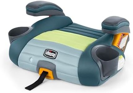 Chicco GoFit ClearTex Plus Backless Booster Car Seat, Latch Attachment, Quick-Release Latch Removal, Portable Car Booster Seat for Children at Least 4 Years Old and 40-110 lbs | Tropic/Green