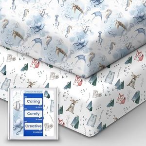 TotBasic Baby Crib Sheets Boy Girl for Standard Crib Mattress - Ultra Soft Jersey Knit Neutral Crib Mattress Sheet, Safe and Snug, Durable, Stylish Crib Sheet Fitted, 28''x52''x9'' Extra Deep Pocket