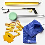 The Helping Hand Company Standard Hip Kit/Post Surgery Kit. Knee and Hip Replacement Recovery Kit. Classic Grabber, Foxy Sock Aid, Shoe Horn, Long Handled Sponge