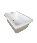 Belmonte Chemical Resistant Ceramic Laboratory Lab Sink 24x18x8 Inch - Perfect for Factory, Research Center, School, College & Hospital Use, White, Glossy Finish