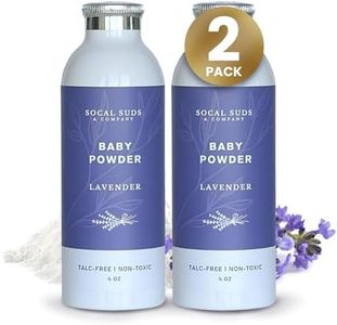SoCal Suds & Company - Natural Baby Powder Talc-Free - with Arrowroot Powder, Kaolin, Aspen Bark Extract for Soft Soothing Protected Skin - Gentle Absorption - Lavender, 4oz, 2-Pack