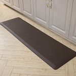 Carvapet Anti Fatigue Kitchen Mat 20MM Thick Cushioned Kitchen Standing Mats Floor Mats PVC Waterproof Runner Rug for Standing Desk, Kitchen, Office(Brown,44x152x2cm)