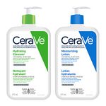 CeraVe Daily Face Cleanser and Lotion Bundle, Hydrating Face Wash for Dry Skin and Moisturizing Lotion with Hyaluronic Acid, Fragrance Free, 2x473ml