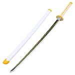 RVM Toys Demon Slayer Cosplay 104 cm Zenitsu Agatsuma Wooden Sword Nichirin Life Size Replica Katana Perfect for Anime Gift Merchandise Collectibles