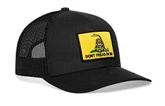 HAKA Dont Tread on Me Hat – Gadsden Flag Trucker Hat Baseball Cap for Men & Women Snapback Adjustable Golf Hat, Black, One Size