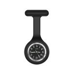 Nurse Watch Brooch, Silicone with Pin/Clip, Glow in Dark Design, Health Care Nurse Doctor Paramedic Medical Brooch Fob Watch (Black)