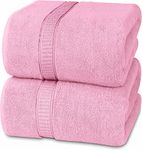 Utopia Towels - Premium Jumbo Bath Sheet (90 x 180 cm, 2 Pack) - 100% Ring Spun Cotton Highly Absorbent and Quick Dry Extra Large Bath Sheet - Super Soft Hotel Quality Towel (Pink)