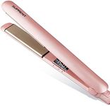 SUPRENT Hair Straightener and Curler, 1 Inch Flat Iron with Floating Ceramic+Titanium Plates, Professional Salon Straightening Iron for All Hair Type, Fast Heating Adjustable Temp, Dual Voltage for Travel, Rose Pink