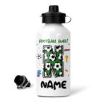 EnvyFone Personalised Water Bottle - FOOTBALL - NAME and INITIAL - Aluminium - Ideal for Kids School - Packed Lunch Bag - Sports Outdoors - Drinks - Gift Present