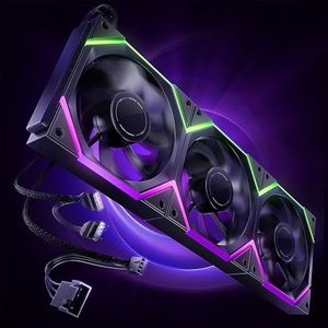 AsiaHorse Nyota Pro 120mm PC Fans ARGB PWM, Modular Daisy-Chain Design, Dual-Zone Asynchronous Lighting, 18 Addressable LEDs, 2000RPM High Airflow 61.5CFM, Low Noise 29dB, for PC Case & Liquid Cooler
