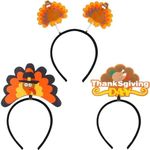 3pcs Thanksgiving Turkey Headbands Turkey Hat Head Boppers for Halloween Cosplay Costume Birthday Party Favor