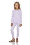 Rocky Thermal Underwear for Girls Fleece Lined Thermals Kids Base Layer Long John Set Lavender