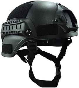 Willbebest Airsoft Paintball Helmet MICH 2000/MICH 2002/PJ Type Without Visor Goggles Fast Tactical Helmet with NVG Mount and Side Rails (Black MICH 2000 Helmet)