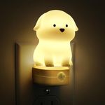 L LOHAS LED Plug in Night Light for Kids, 3D Cute Puppy Night Light with Dusk to Dawn Sensor, RGB+Soft White 3000K Dog Night Light, Christmas Birthday Gift Nightlight for Kids, Room Decor