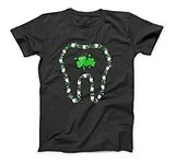 Tooth with Shamrocks Dental Assistant Happy St Patrick's Day T-Shirt Sweatshirt Hoodie Tanktop for Men Women Kids Black