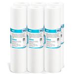 Membrane Solutions 10 Micron Sediment Water Filter Replacement Polypropylene Cartridge 10"x 2.5" for Whole House RO System, Compatible with Aqua-Pure AP110, GE FXUSC, WHKF-GD05, Culligan P5-6 Pack