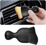 Blilo Car Interior Detailing Brush, Auto Soft Hair Cleaning Brushes, Curved Dirt Dust Collectors, Removal Tool for Dashboard Air Conditioner Vents Leather, Scratch Free (Black/1PCS)