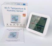 AUSHA Smart Temperature and Humidity Sensor with Real-Time Monitoring, Backlight, Alexa Voice Support - WiFi & Bluetooth Dual Mode"