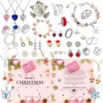 Advent Calendar 2024, Advent Calendar 2024 Women, 24 Days Crystal Premium Jewellery Gifts Girl Women Birthday – Christmas Jewellery Surprise Gifts Pendant Earrings Rings Bracelet Brooch