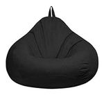 Large Bean Bag Chair Cover,Adults Kids Bean Bag Sofa Cover Recliner Gaming Storage Bag for Indoor Outdoor BeanBag Chair,No Filling,100 * 120CM (Black)