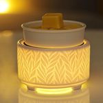 EQUSUPRO Ceramic Wax Melts Warmer–Candle Wax Melts Warmer with 7 Color Led Light, 3-in-1 Candle and Wax Warmer for Scented Wax Tarts, Candle Jars and Essential Oils, Gift & Decor