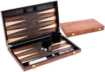Engelhart- 250541 - Deluxe 18 inch backgammon set - varnished rosewood veneer