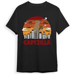 Capybara Lover T-Shirt Vintage Retro Capybara Rodent Capyzilla Lover Gift T-Shirt for Men Women, Black, XX-Large